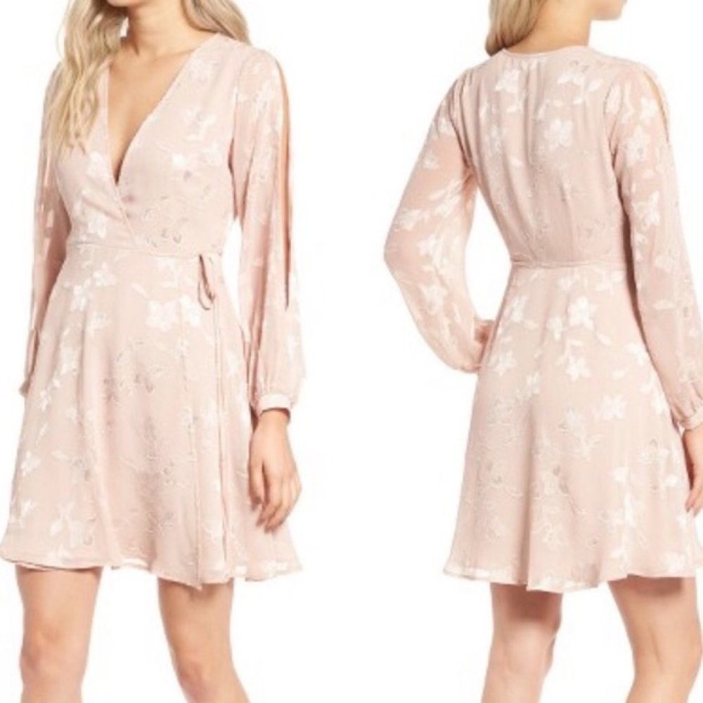 ASTR Cold Shoulder Mini Wrap Dress